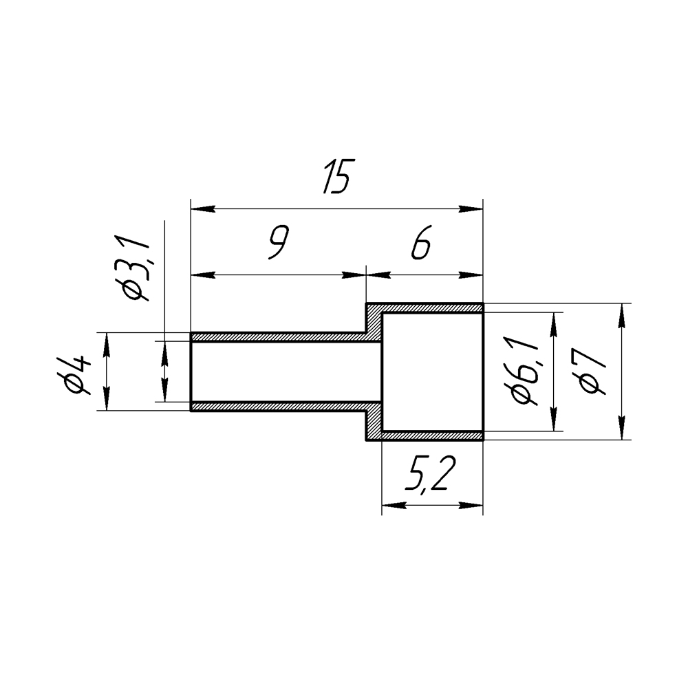 Обжимное кольцо для разъемов на кабели RG-174, RG-316 (диам. 4,0х7,0 мм)