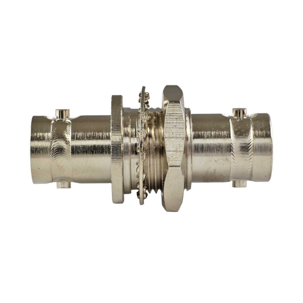 Переходник B-332 BNC(female) - BNC(female), на корпус, с гайкой, резьба 1/2"-28 с лыской