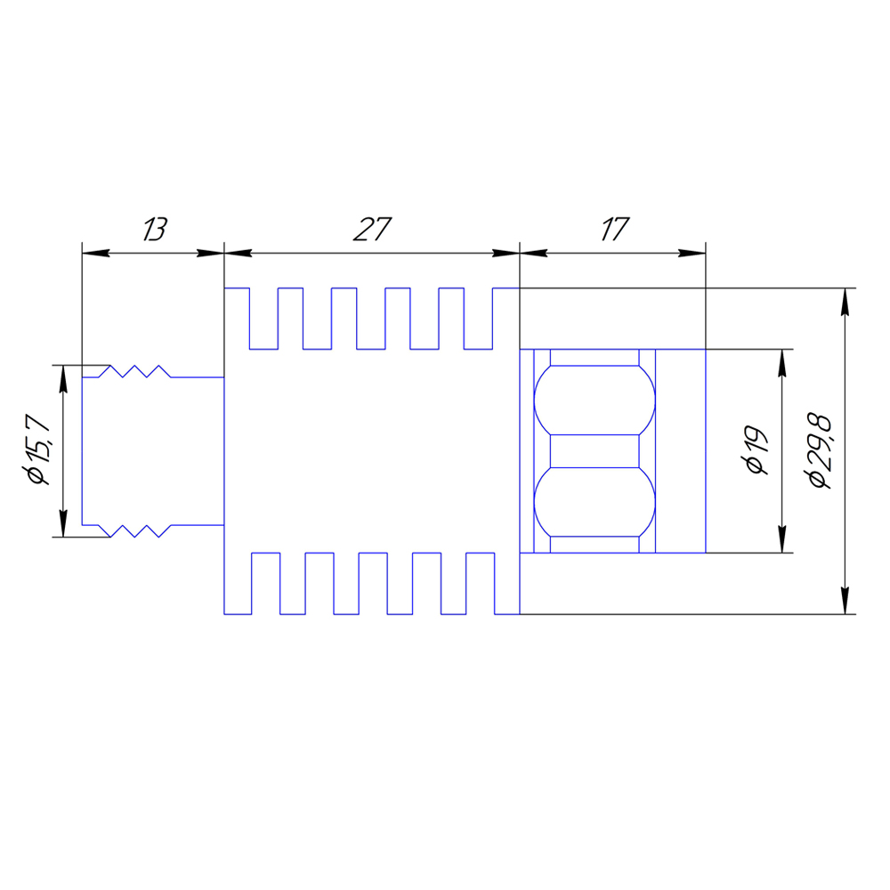 Аттенюатор 30 дБ N-50-30-10 (0-3 ГГц)