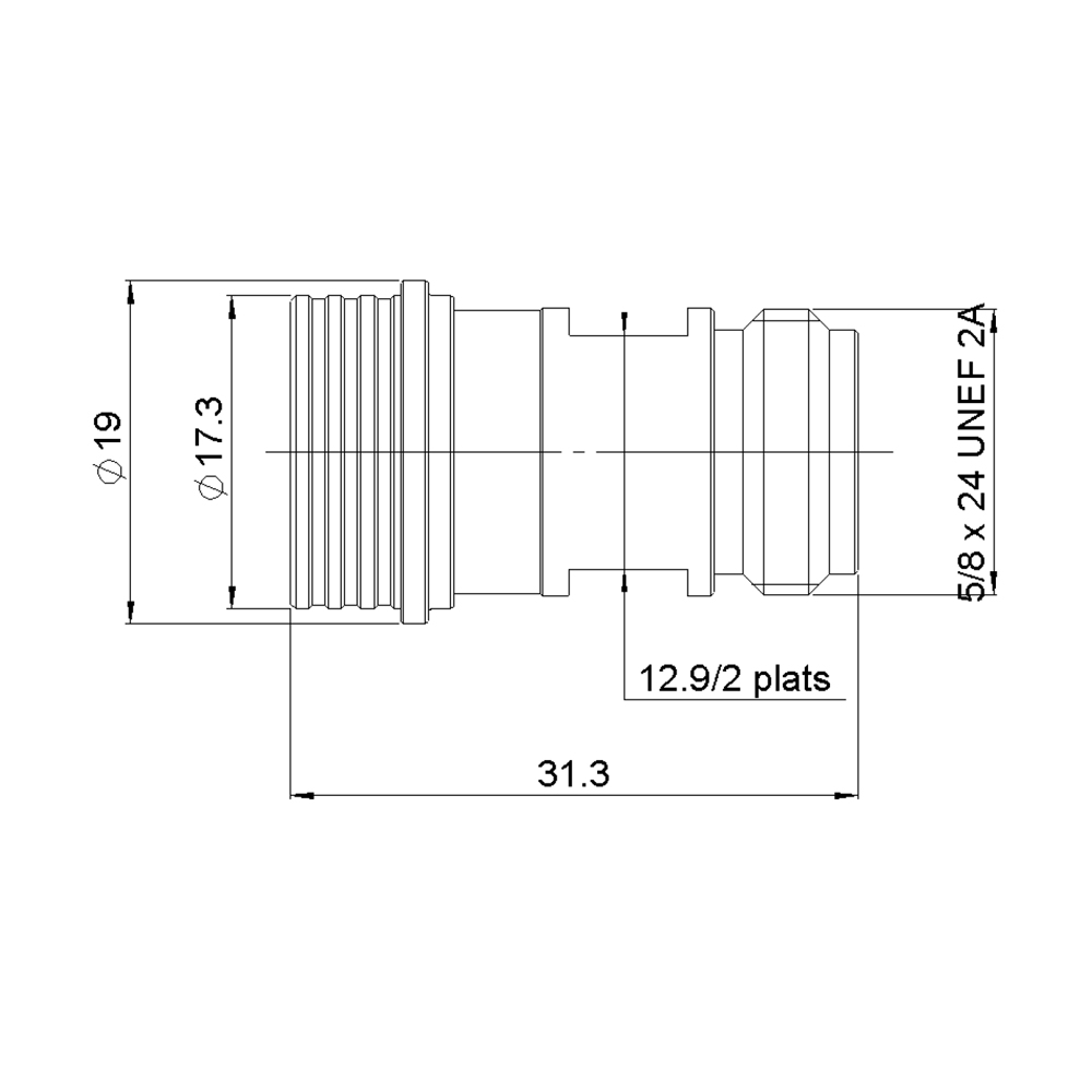 Переходник QN(male) - N(female)