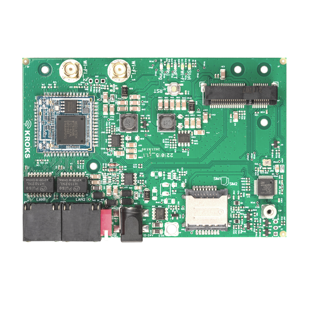 Роутер Kroks Rt-Brd RSIM e для установки в гермобокс с поддержкой m-PCI модемов и SIM-инжектора