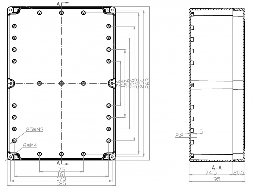 Гермобокс 263х185х95 мм для 3G/4G антенны